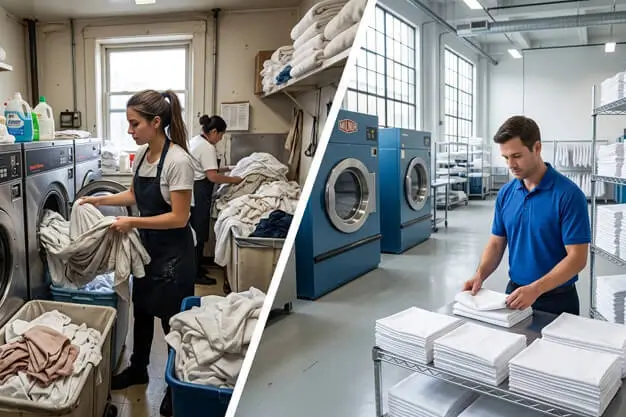 in-house laundry vs outsourced restaurant laundry services