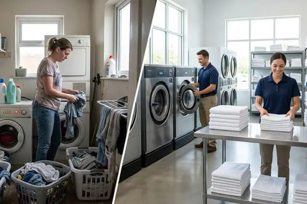 in-house laundry vs outsourced professional laundry