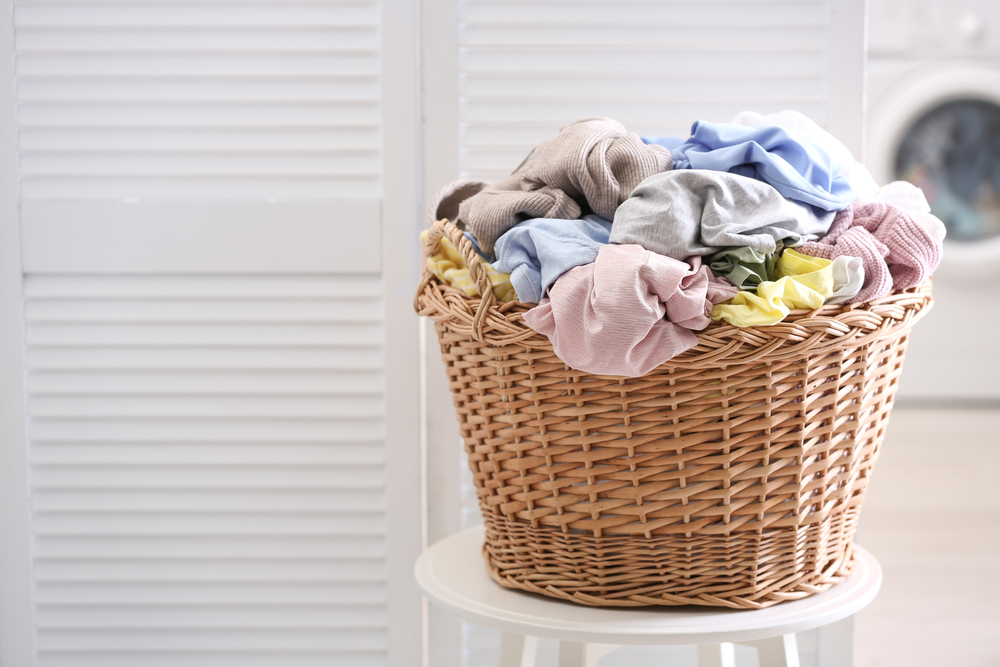 laundry basket filled clothes